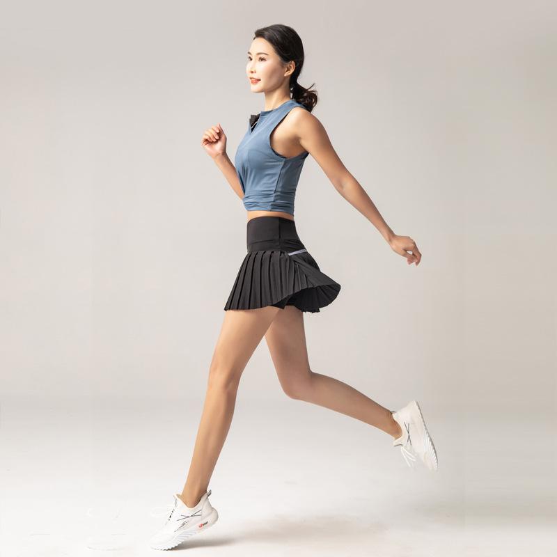 Summer Sports and Fitness Shorts, Women's Anti Glare Outdoor Quick Drying Skirt Pants, Running Breathable Gym Short Skirt, Tennis Skirt