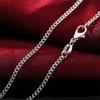 925 Silver 2MM 40-75cm Side Chain Necklace Men Women Charm Wedding Party Gift Jewelry Accessories