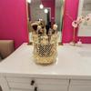 1Pcs New European-style Metal Makeup Brush Storage Tube, Home Office Pen Holder, Dressing Table Beauty Brush Bucket, Decorative Ornament Vase