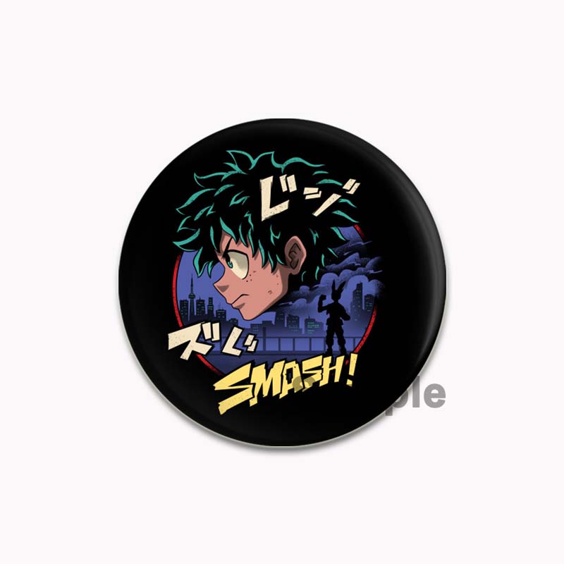 32/44/58mm Anime My Hero Academia Brooch Midoriya Izuku Bakugou Katsuki Todoroki Shoto Cartoon Badge Accessories Jewelry Gift Handmade Round Pins