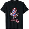 Cool Barber Pole Graphic T-Shirt for Men Casual Cotton Tee Barbershop Gift