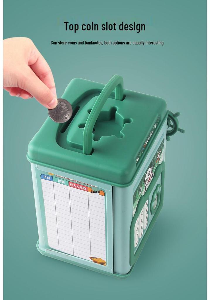 Large Cartoon Piggy Bank with Lock: Automatic Deposit/Withdrawal Savings Jar for Kids, Password-Protected Gift