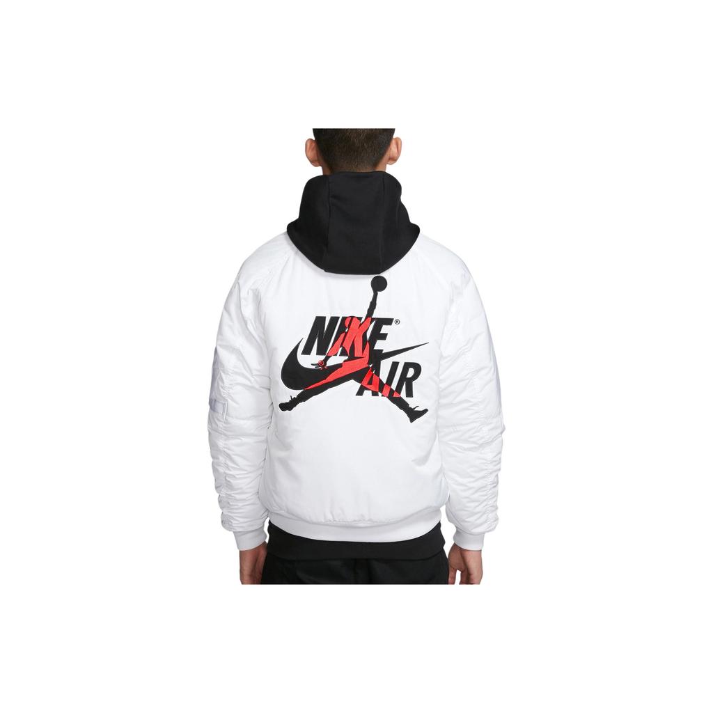 Jordan Wings MA-1 Logo Print Warm Casual Long-Sleeve Baseball Collar Jacket Men Jacket White AV2599-100