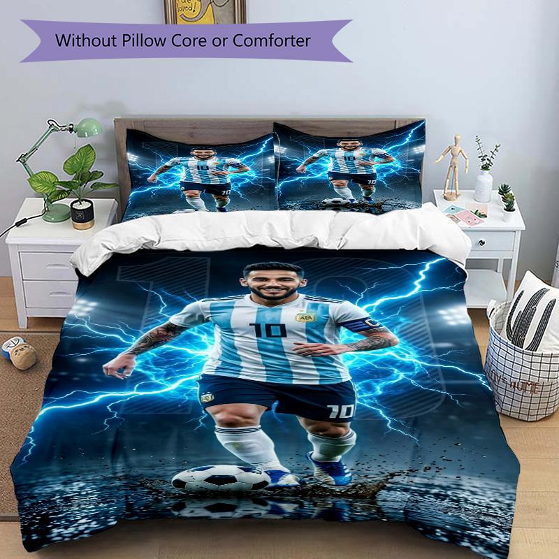 Argentina Football Legend Print 3Pcs Bedding Setduvet Cover With 2 Bedropillowcase Home Birthday Gift