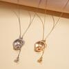 Simple geometric irregular round pendant sweater chain necklace