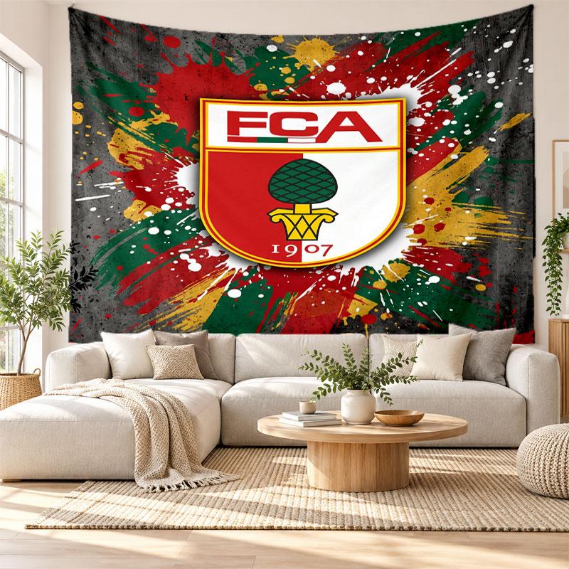 FC Augsburg FC Wall Tapestry, Soft Fabric Wall Hanging, Decorative Backdrop For Bedroom Home Wall Art
