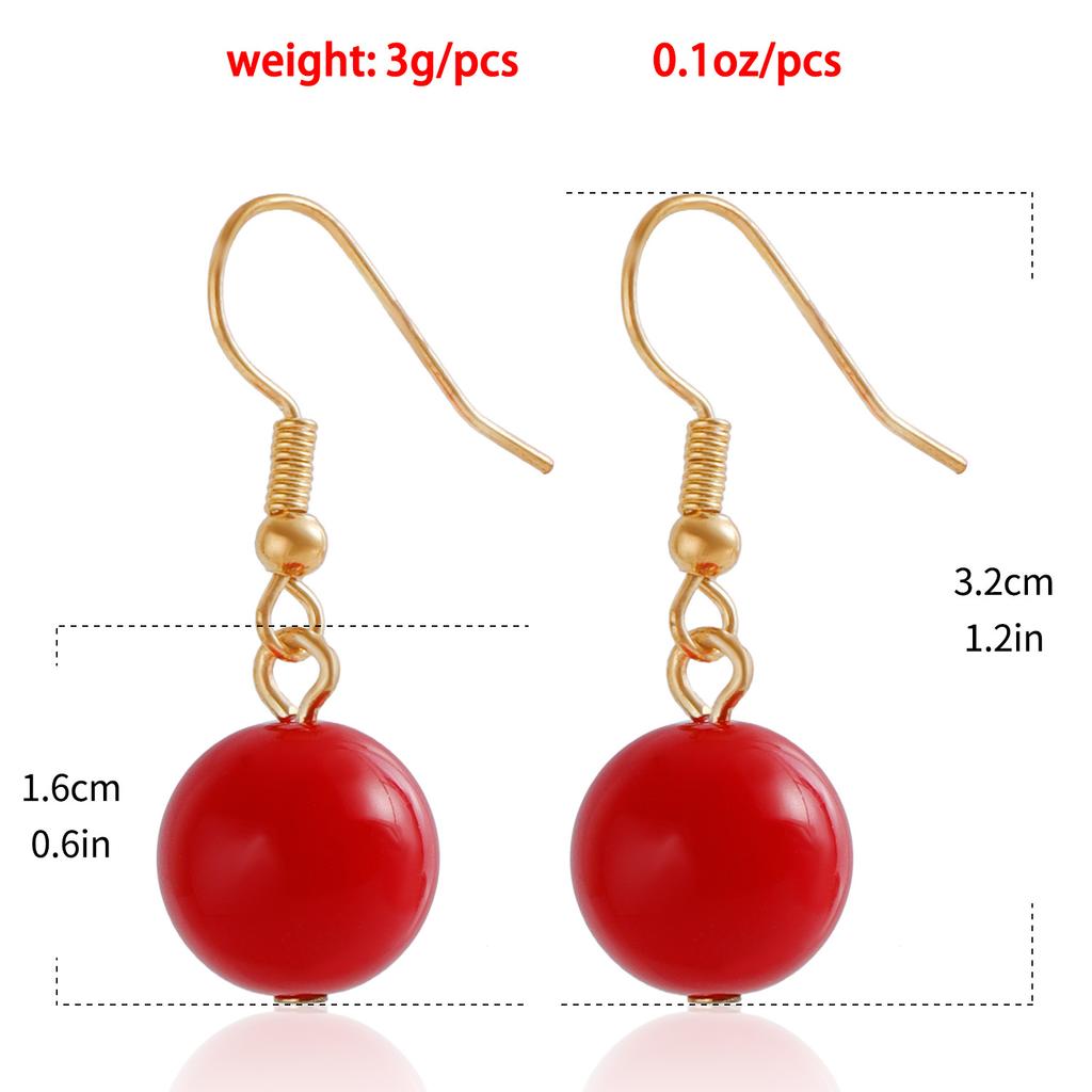 Accessories, Exaggerated Red Acrylic Beaded Necklace Women, Geometric Bead Collar Collarbone Chain