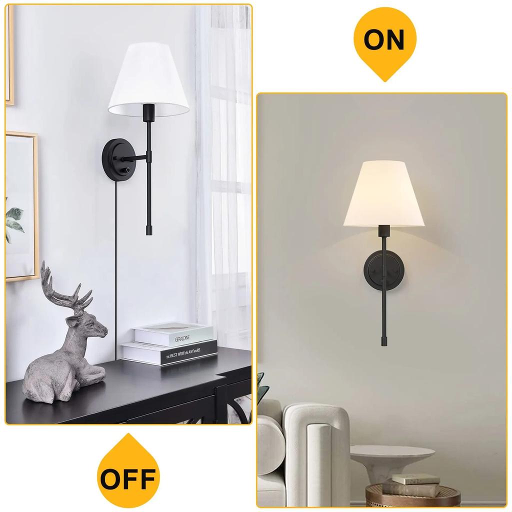 Modern American Led Wall Lamp for Bathroom Mirror Light Bedroom Corridor Stairs Cloth Lampshade Wall Sconce Room Decor Fixtures