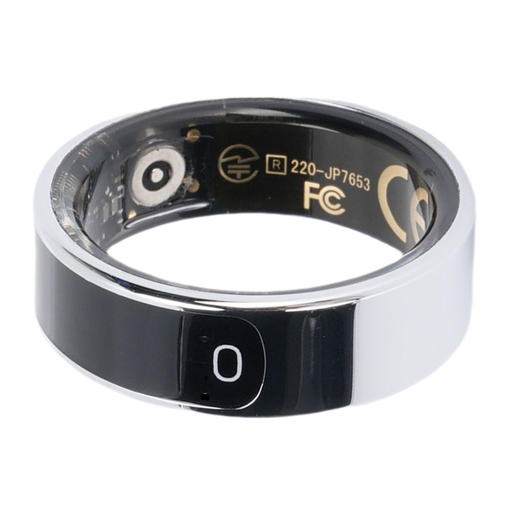 Smart Ring with Display Screen Gesture Control Fitness Ring Step Counter Multiple Sports Modes Silver Size 8 (18.2mm