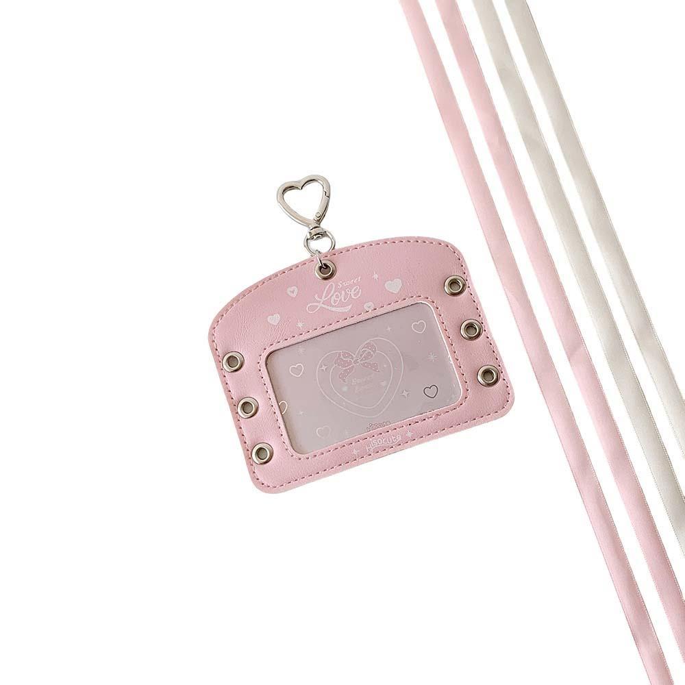 DIY Ballet Ribbon Korean Photocard Holder PU Card Cover Idol Card Display Protector  Girls Gift