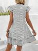 Women's Printed V-Neck Tie-Front Ruffled Sleeve Dress