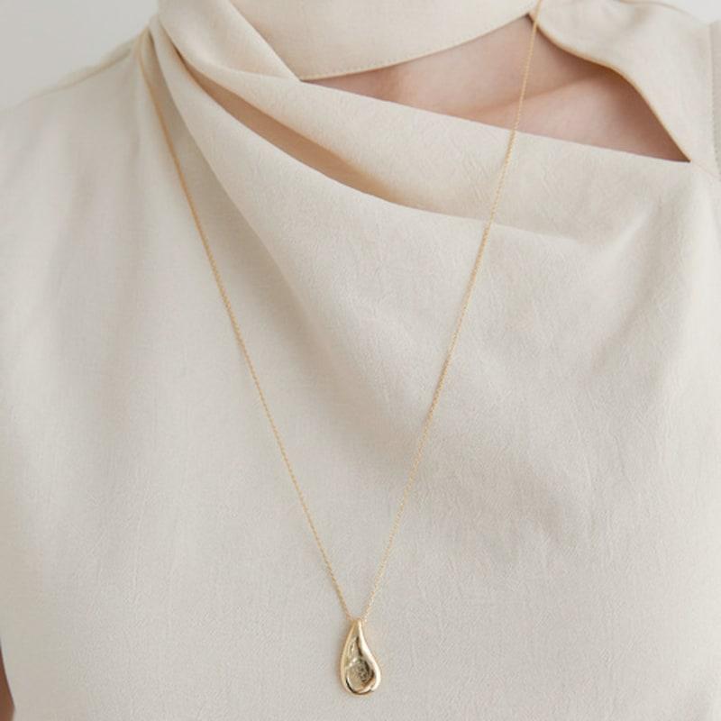 

halden polka dots pendant over chain necklace (N013_gold) gold