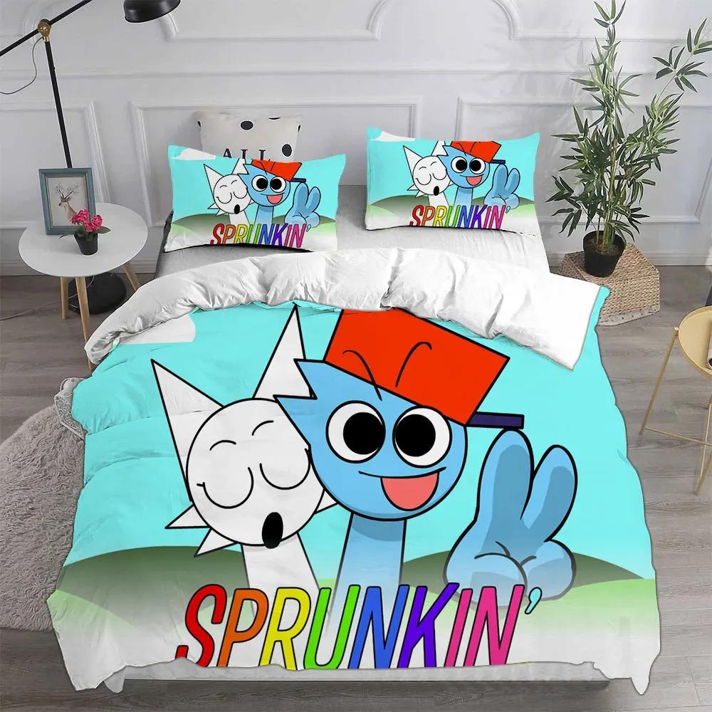 New 3d Print Game Sprunki Bedding Sets Bed Cover Comforter Duvet Cover Pillow Case 2-3 Pieces Sets Kids Adult Bedroom Decoration