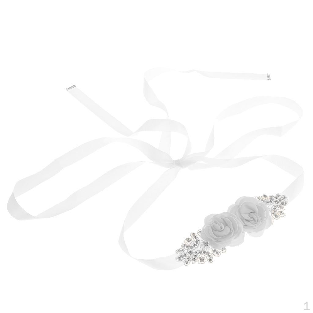 Bridal Flower Rhinestone Sash Belts Elegant Gorgeous Pretty for Wedding Party Prom Evening Dresses