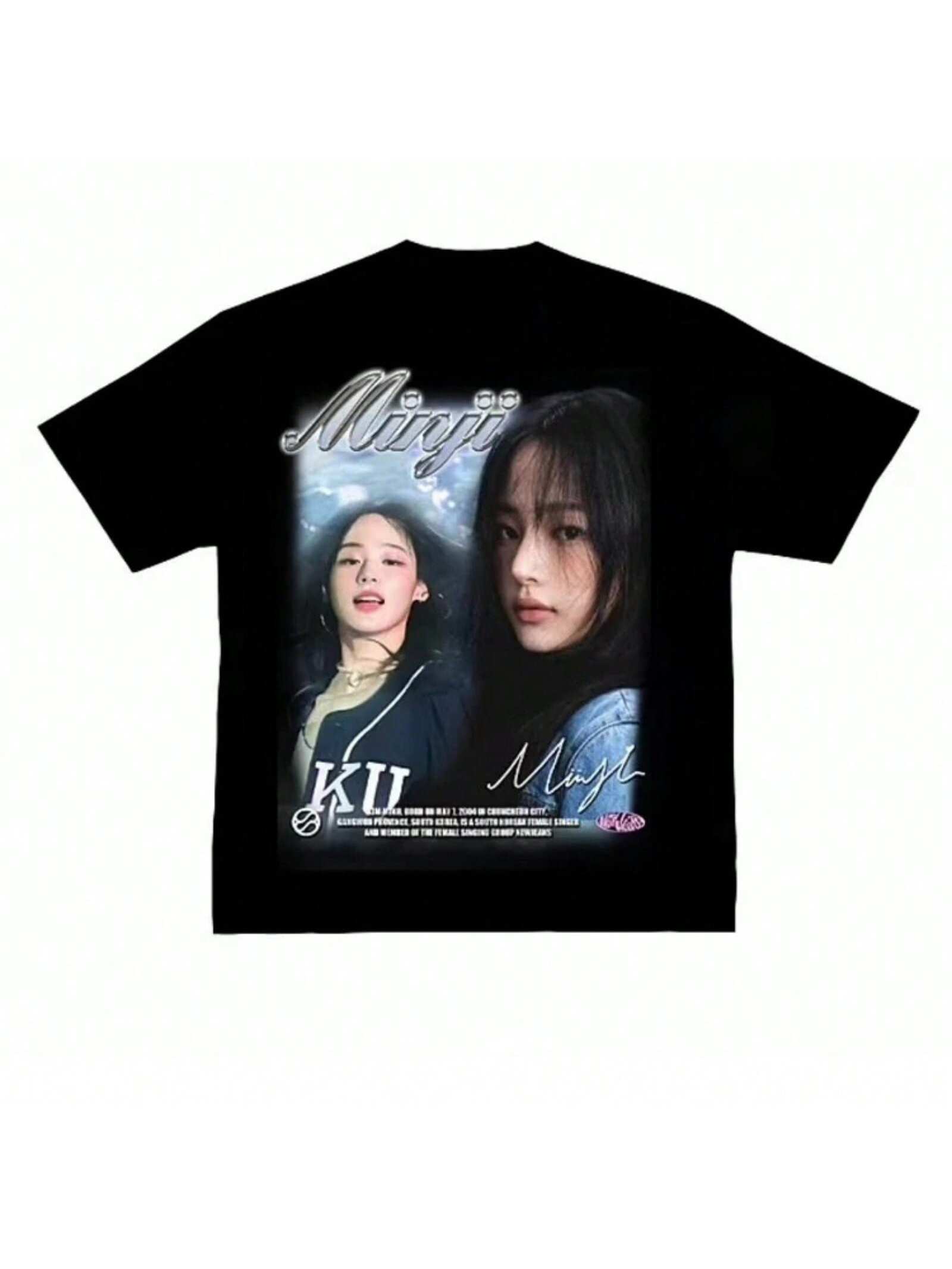 NJZ Korean Girl Group  Whale T-Shirt Haerin Minji Danielle Hanni Hyein Summer unisex s New Casual Loose Cotton Tops S разноцветный