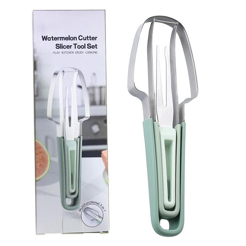 3-in-1 Stainless Steel Watermelon Slicer & Fruit Cutter