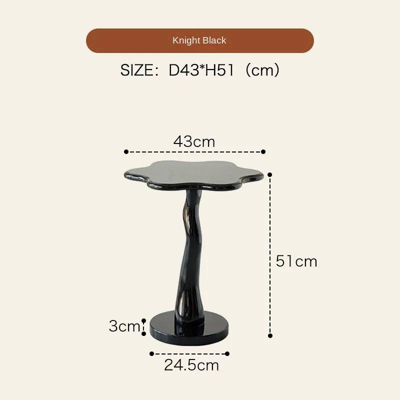 Nordic Modern French Petal Edge Table Coffee Table Retro Living Room Sofa Corner Bedroom Cream Light Luxury Small Table New 2025