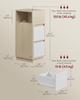 VASAGLE KAILYN Collection - Slim Bedside Tables, Set of 2 Small Narrow Side End Tables with Drawers, Flexible Open Compartment, for Bedroom