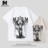 Medm Afgk2025 Summer New Printed Trendy Brand Versatile Short-Sleeved Men's and Women's Loose Cotton Round Neck T-Shirt