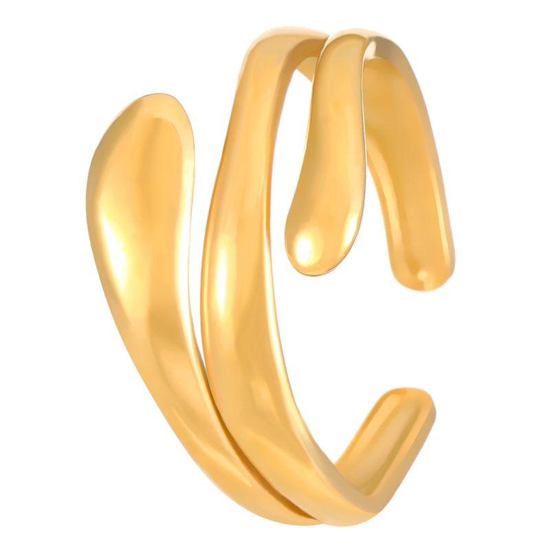 Bohemian Oil Drip Gradient Vintage Layered Titanium Steel Ring European and American Ins Style Geometric Open Stainless Steel Ring