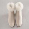 Winter Comfortable White Black Women Ankle Boots Rabbit Fur  Heels Lady Casual Shoes