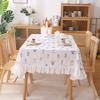 Small Fresh Cotton White Background Embroidered Flower And Grass Skirt Pleated Lotus Leaf Fungus Edge Coffee Table Tablecloth Dining Table Cloth