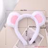 Cartoon Bear Plush Headband: Cute Bear Ears Rabbit Fur Hair Clip for Face Washing