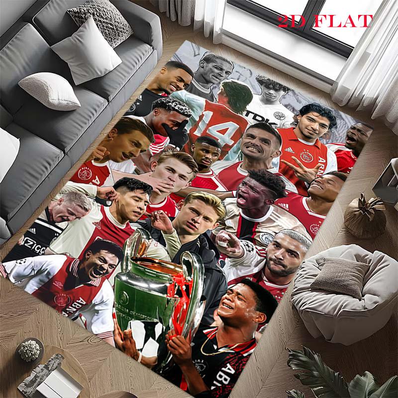 AFC Ajax logo Koberec pro obývací pokoj, ložnici, domácí dekoraci pohovky, protiskluzová podložka na hraní pro děti