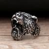 Retro Beer Oorloger Viking Ringen voor Mannen Zilver Roestvrij Staal Noordse Viking Ring Punk Biker Sieraden Maat 7-15