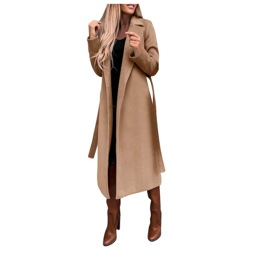 Cappotto Trench Lungo da Donna con Opzioni di Colore Multiple, Capospalla Elegante per Autunno e Inverno