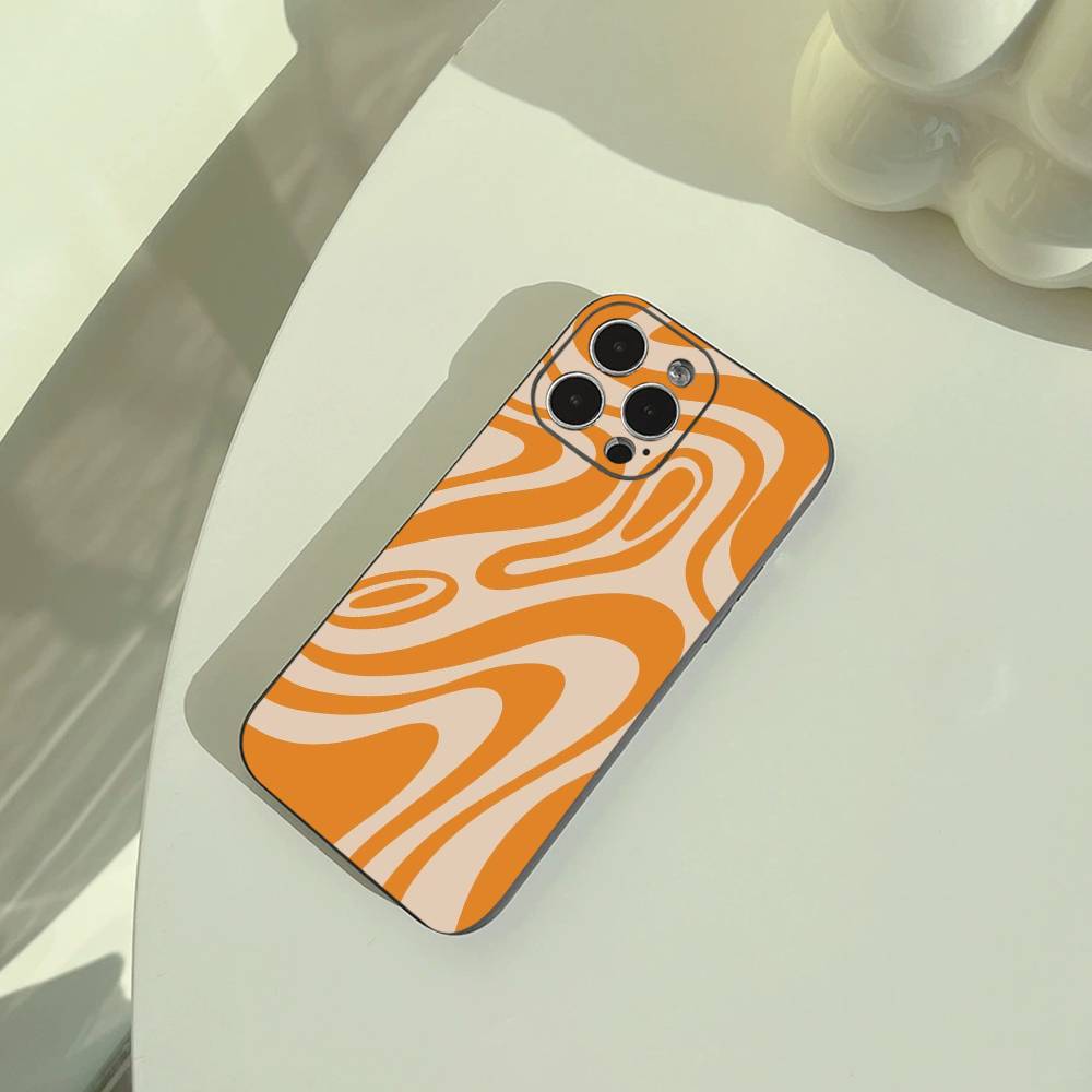 Abstract -FluidWavy Pattern Phone Case For iPhone 17,16,15,14,13,12,11 Pro Max, Lightweight and practical Soft Black Cover