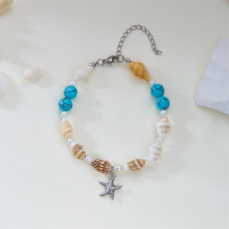 Starfish Bracelet For Women Trend Shell Beaded Bracelet Girls Summer Beach Jewelry Travel Gift