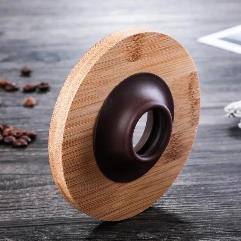 Coffee Dripper V60 Glass Funnel Drip Coffee Maker V01 V02 Filter Transparent Reusable Pour Over Brewing Cup with Wooden Holder
