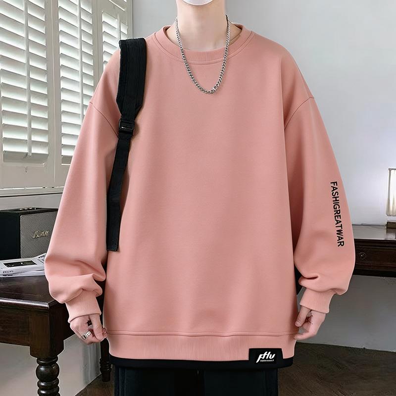 Men's Sweatshirt Casual Versatile Handsome Long-sleeved T-shirt Round Neck Sweatshirt Men's Clothing
