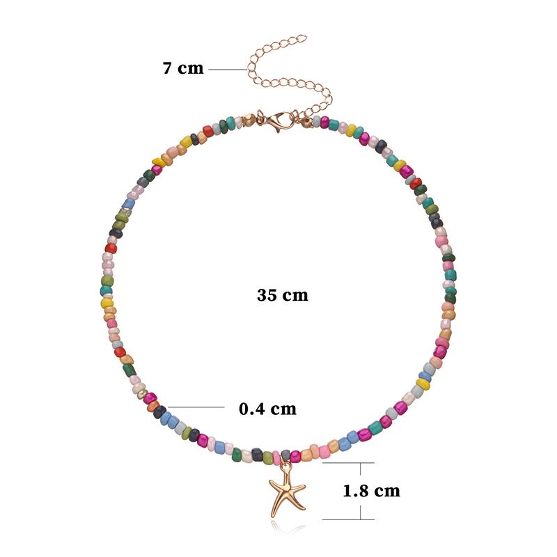 Colorful Small Bead Butterfly Star Pendant Choker Bohemia Necklace Women Jewelry