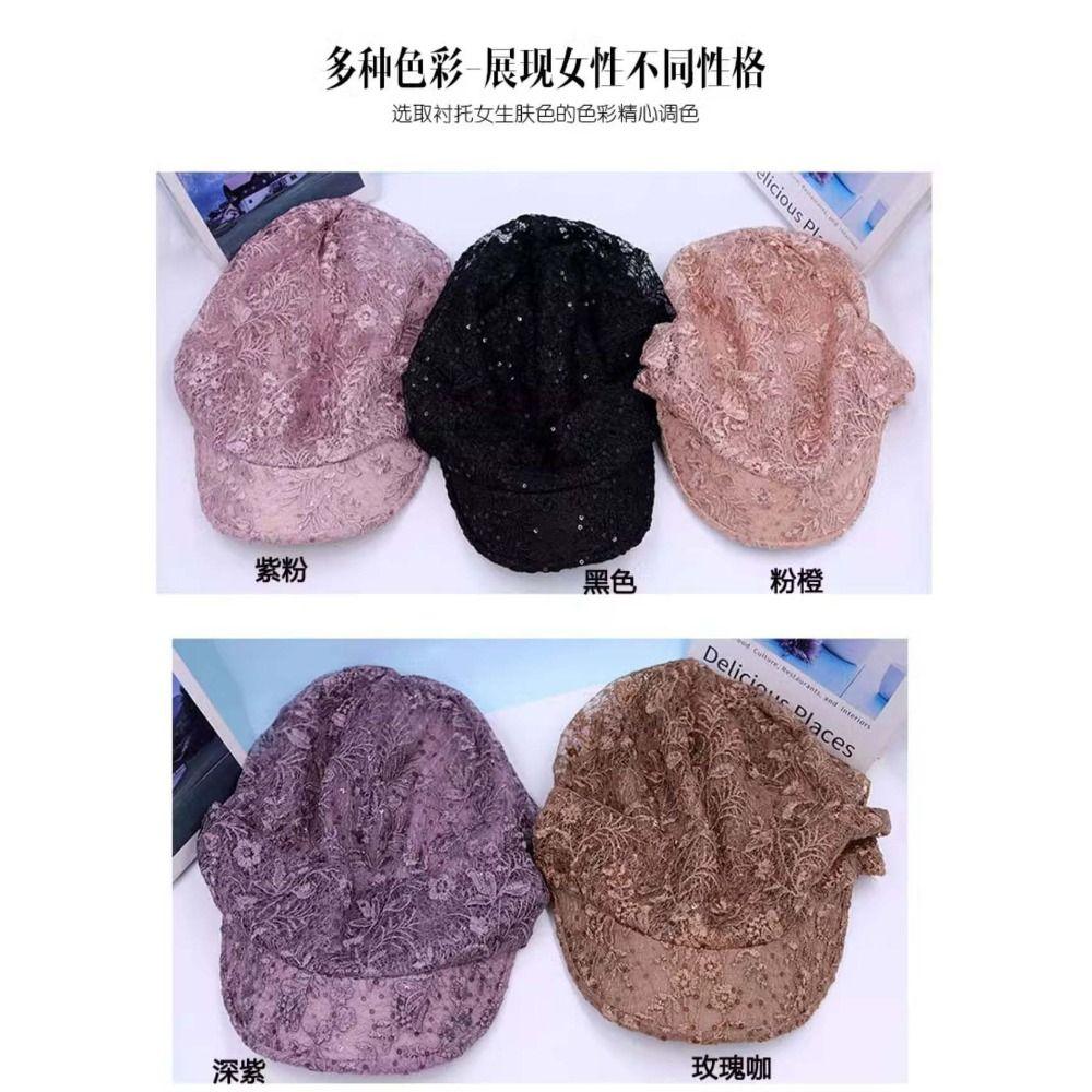Embroidery Women Baseball Cap Breathable Turban Beanies Hat Flower Beanie Cap  Autumn Summer
