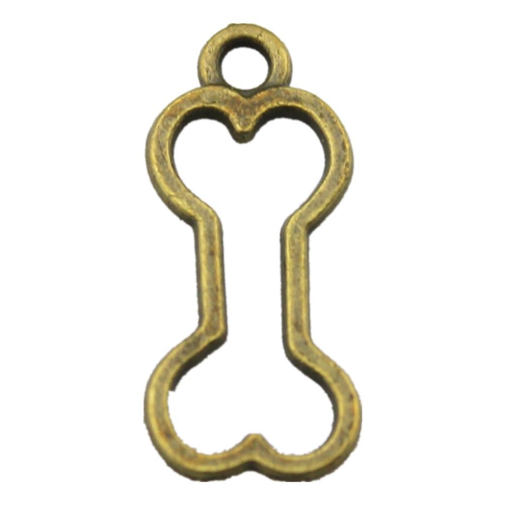 

20шт Полая кость Шармы Шармы Античная бронза Цвет цинковый сплав 25X11mm