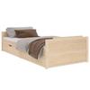 Vidaxl Bed Frame with Drawers, Solid Pine Wood, 90 X 200 Cm