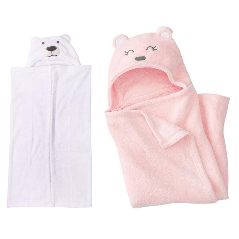 Baby Soft Blanket Child Bath Towel Cartoon Animal Shape Hooded Towel  Baby Wrapped Hooded Bathrobe