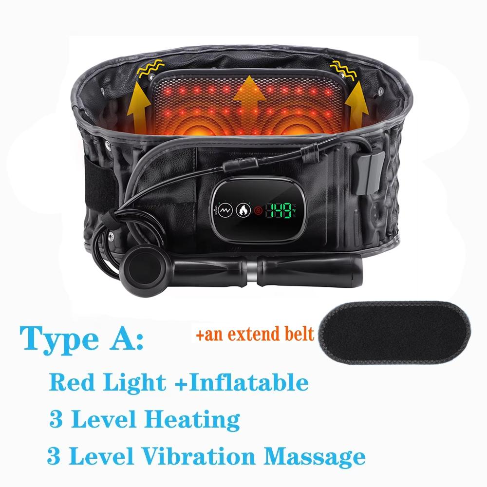 Electric Heating Waist Belt Inflatable Lumbar Protector Back Decompression Brace Infrared Vibration Massage Waist Airbag Support