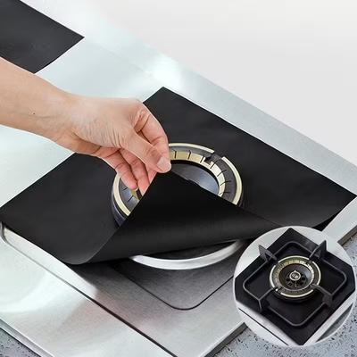 1-10 Pièces Protection Réutilisable pour Cuisinière à Gaz Antiadhésive Résistante à la Chaleur en Plastique pour Cuisinières à Gaz Électriques BBQ Cuisine d'Extérieur Tapis de Plan de Travail de Cuisine