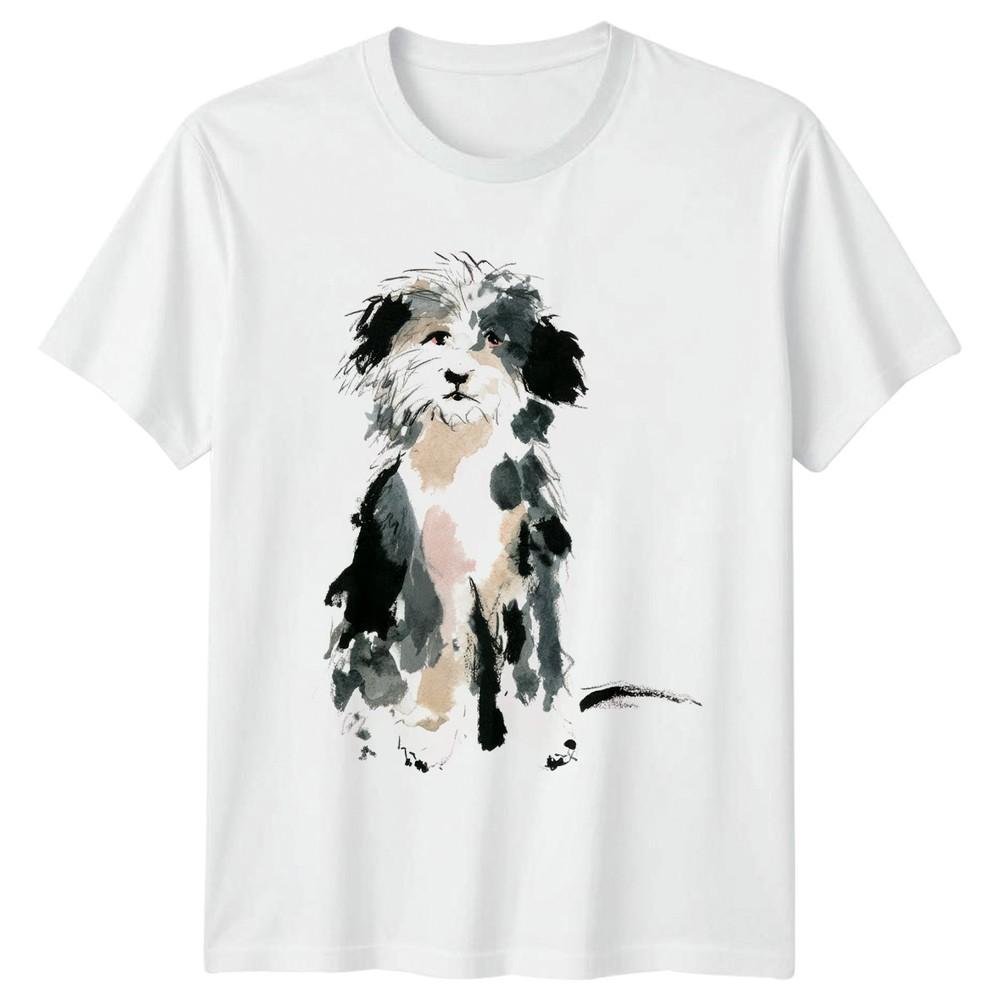 Watercolor Doodle Dog TShirt Sheepdog Puppy Dog Lovers Birthday Gift For Him S