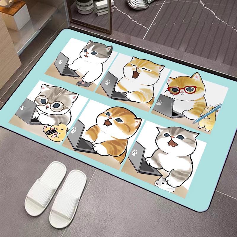 Cartoon Cat Non-Slip Absorbent Quick-Dry Bathroom Mat