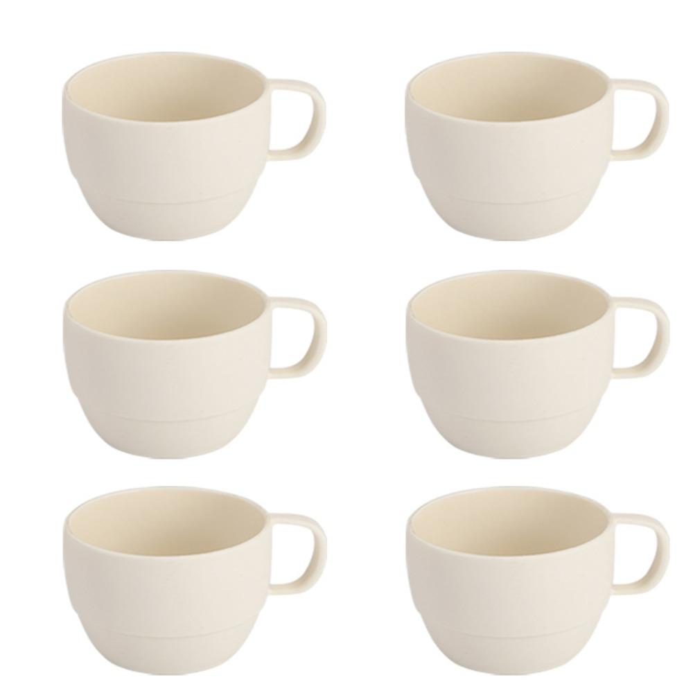 6 Stück Unzerbrechliche Camping-Kaffeetasse Mikrowellengeeigneter Trinkbecher Langlebige Familien-Teetasse Outdoor