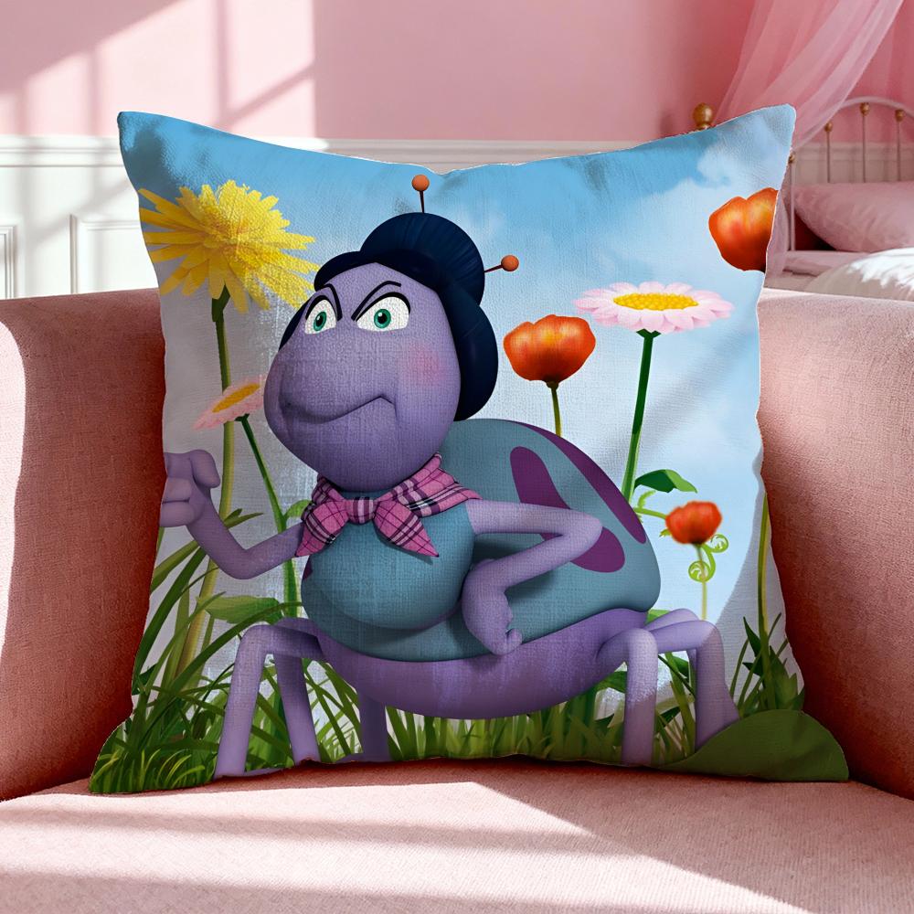 Cartoon M-Maya The Bee Cushion Cover Breathable Linen Pillowcase Summer Odorless Eco-Friendly Invisible Zipper Washable