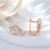 Fashion Natural Zircon English Earrings For Women Luxury  Rose Gold Color Party Wedding Jewelry  Alentines Gift