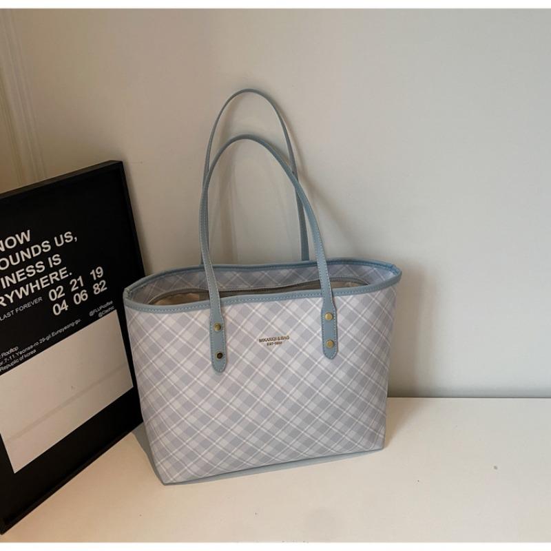 

Новая женская сумка для поездок на работу большой вместимости новая ретро-модная клетчатая сумка-тоут на плечо для поездок на работу