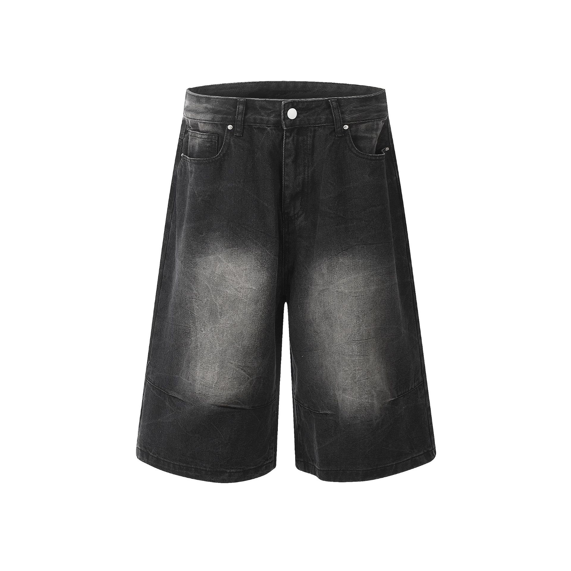 

Белые потертые американские укороченные джинсы. Модные укороченные свободные джинсы в стиле ретро. L чёрный