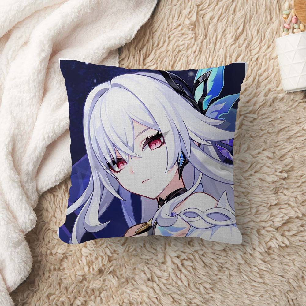 Game Genshin Impact Skirk Cushion Cover Polyester Sofa Cushions Decorative Throw Pillows Home Decoration Pillowcover