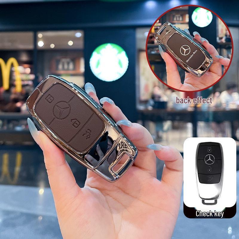 Mercedes Car Key Case for C300L/E260L, GLA200L, GLC/GLE350, GLB220L Modelle – Men's Buckle Bag.